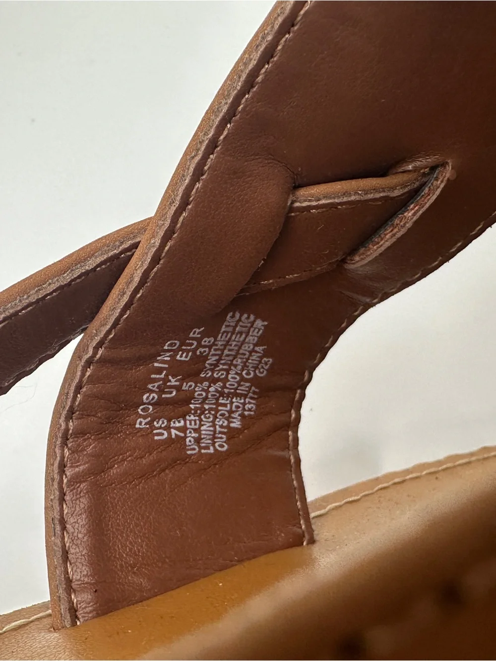Lauren Ralph Lauren Tan Leather RL Logo Thong Sandals